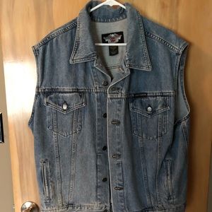 Harley-Davidson Vintage Blue Jean Cutoff Jacket L